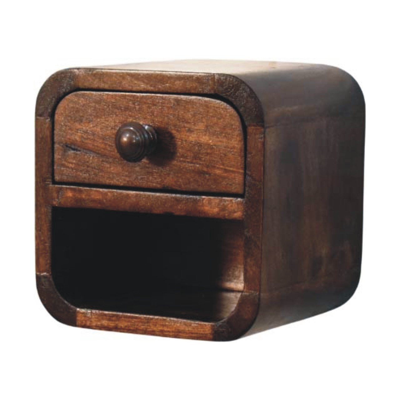Brown Storage Nightstand - Nora Lane Home furniture - Solid wood - 12 x 11 x 12 in