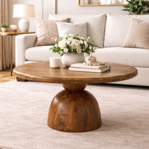 Brown Coffee Table - Nora Lane Home furniture - Solid wood - 28 x 28 x 20 in