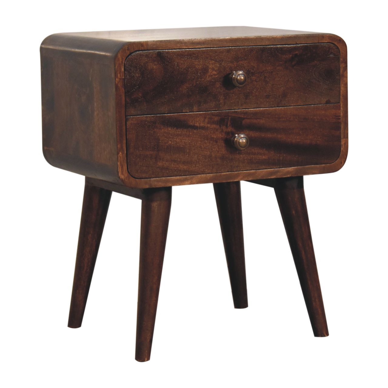 Walnut Storage Nightstand - Nora Lane Home furniture - Solid wood, Walnut finish - 15.75 x 19.68 x 14.96 in