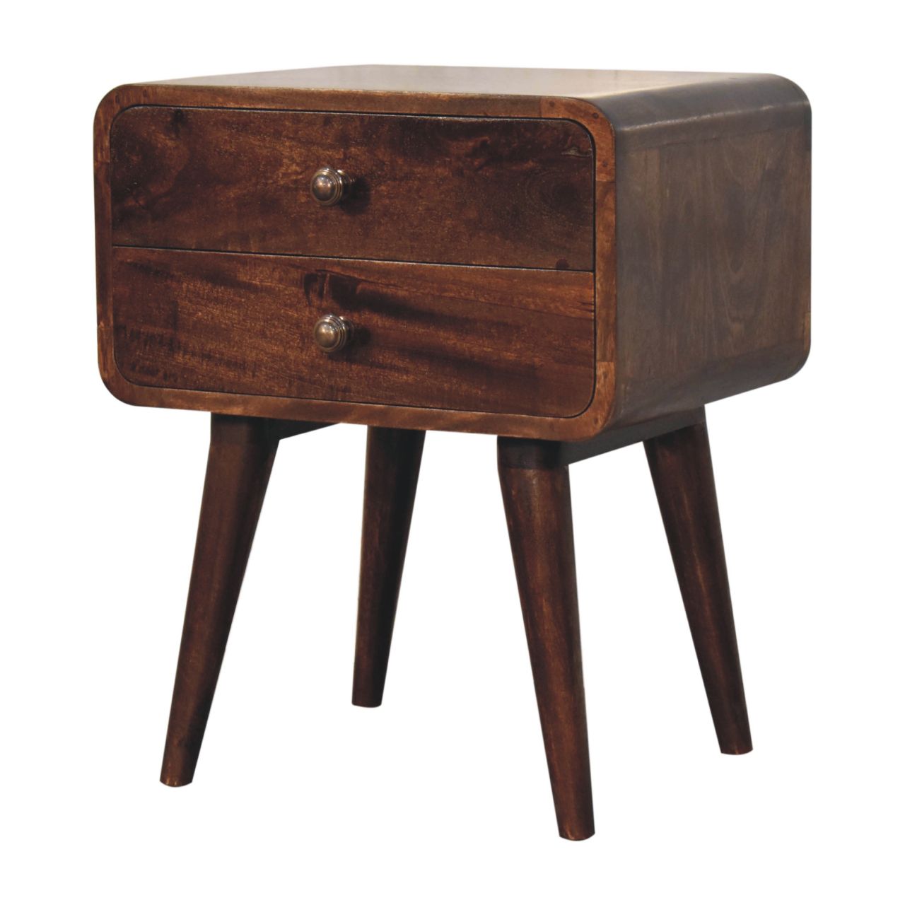 Walnut Storage Nightstand - Nora Lane Home furniture - Solid wood, Walnut finish - 15.75 x 19.68 x 14.96 in