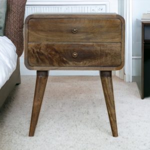 Brown Storage Nightstand - Nora Lane Home furniture - Solid wood - 21.65 x 17.72 x 17.72 in