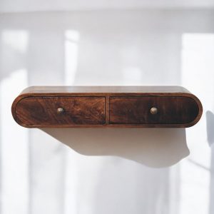 Walnut Storage Console Table - Nora Lane Home furniture - Solid wood, Walnut finish - 15.75 x 34.65 x 9.06 in