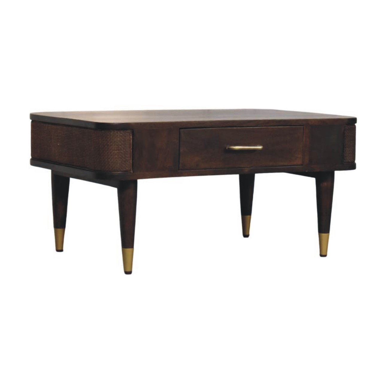 Brown Storage Coffee Table - Nora Lane Home furniture - Solid wood - 25.6 x 37.4 x 13.8 in