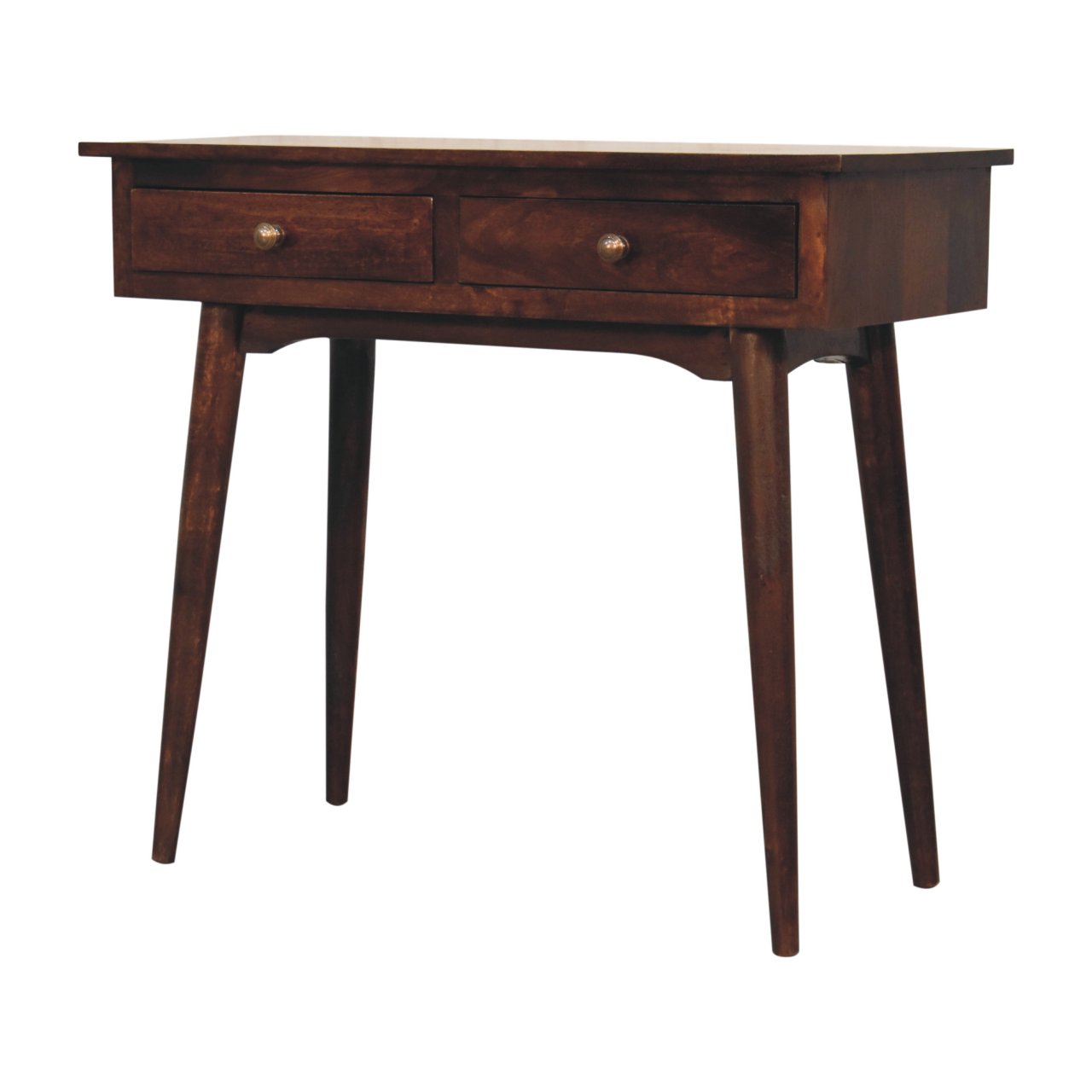 Walnut Storage Console Table - Nora Lane Home furniture - Solid wood, Walnut finish - 19.69 x 39.37 x 15.75 in