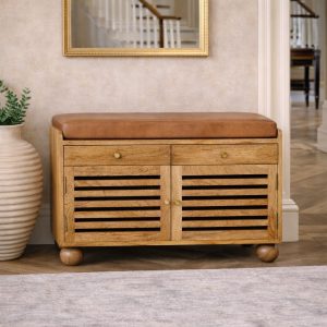 Natural Wood Storage Cabinet - Nora Lane Home furniture - Solid wood - 37.4 x 19.69 x 15.75 in