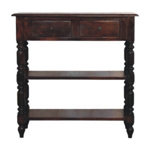Brown Storage Tables - Nora Lane Home furniture - Solid wood, Walnut finish - 35.43 x 17.72 x 35.43 in