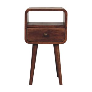 Brown Storage Nightstand - Nora Lane Home furniture - Solid wood, Walnut finish - 15.75 x 15.75 x 13.78 in