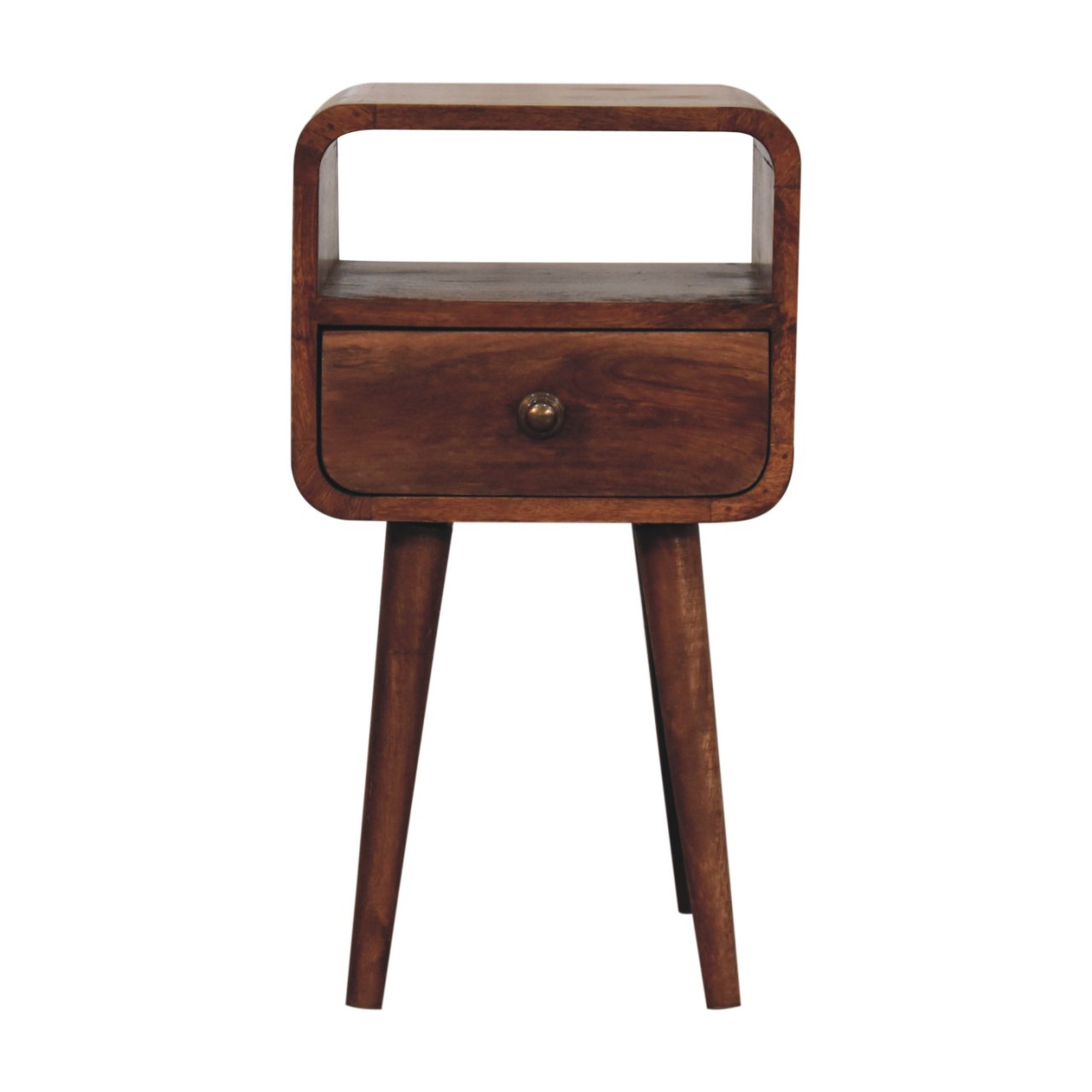 Brown Storage Nightstand - Nora Lane Home furniture - Solid wood, Walnut finish - 15.75 x 15.75 x 13.78 in