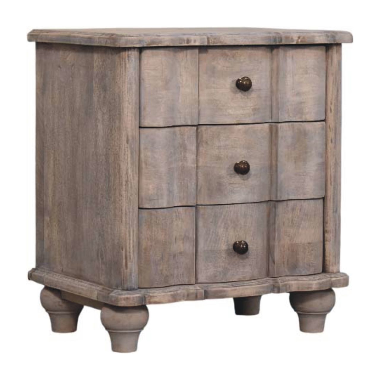 Gray Solid Wood Storage Nightstand - Nora Lane Home furniture - Solid wood - 19.7 x 25.6 x 24.8 in