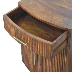 Brown Textured Storage Cabinet - Nora Lane Home furniture - Solid wood, Upholstered - 23.62 x 19.69 x 27.56 in
