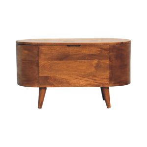 Brown Round Storage Cabinet - Nora Lane Home furniture - Solid wood - 17.72 x 35.43 x 15.75 in