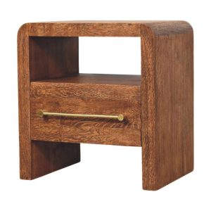 Brown Storage Nightstand - Nora Lane Home furniture - Solid wood - 19.7 x 25.2 x 26.8 in