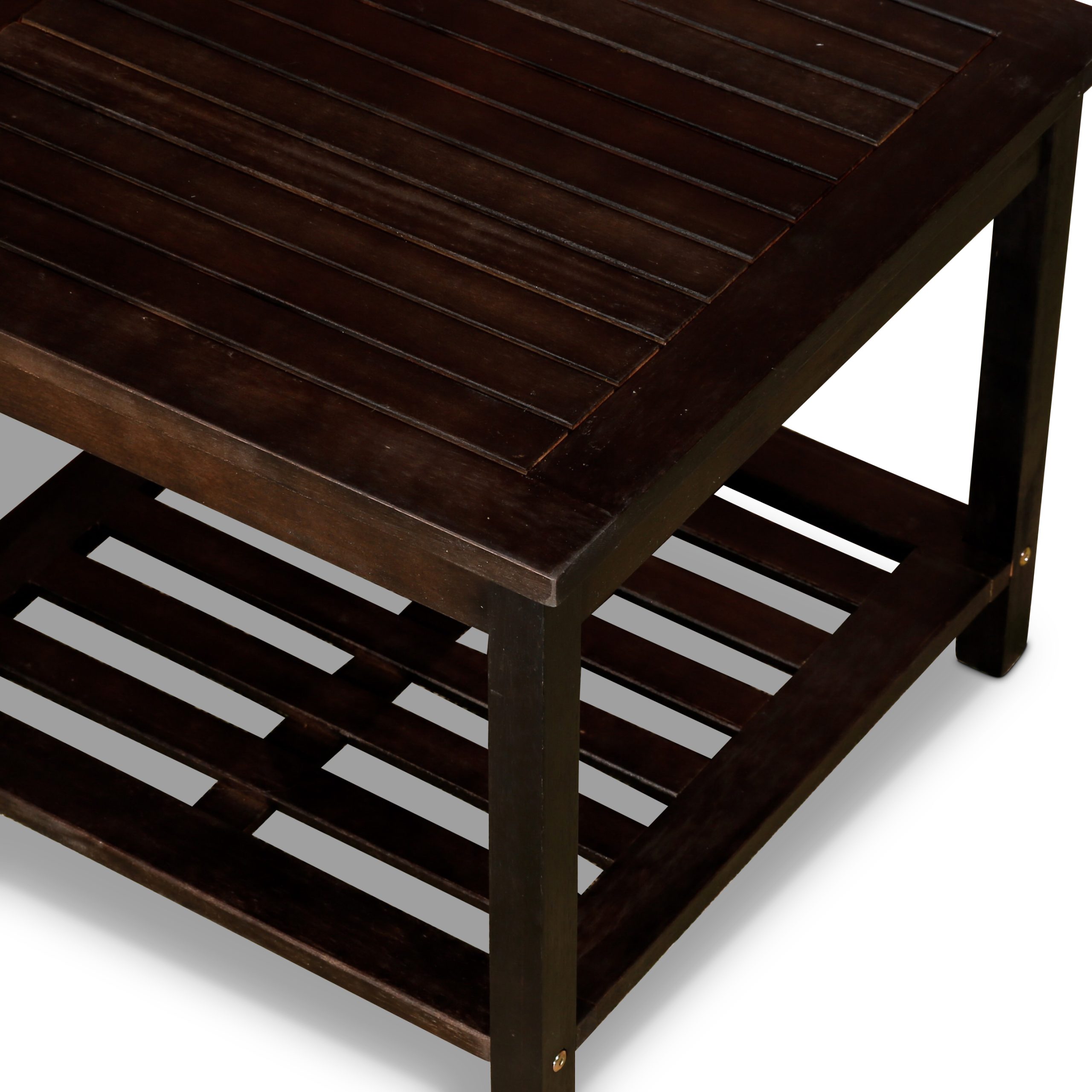 Brown Eucalyptus Storage Outdoor Tables - Nora Lane Home furniture - 25 x 24 x 6 in