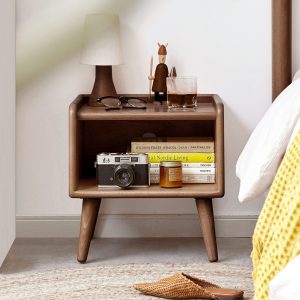 Natural Wood Storage Cabinet - Nora Lane Home furniture - Solid wood, Walnut finish - 18.5 x 16.14 x 11.81 in