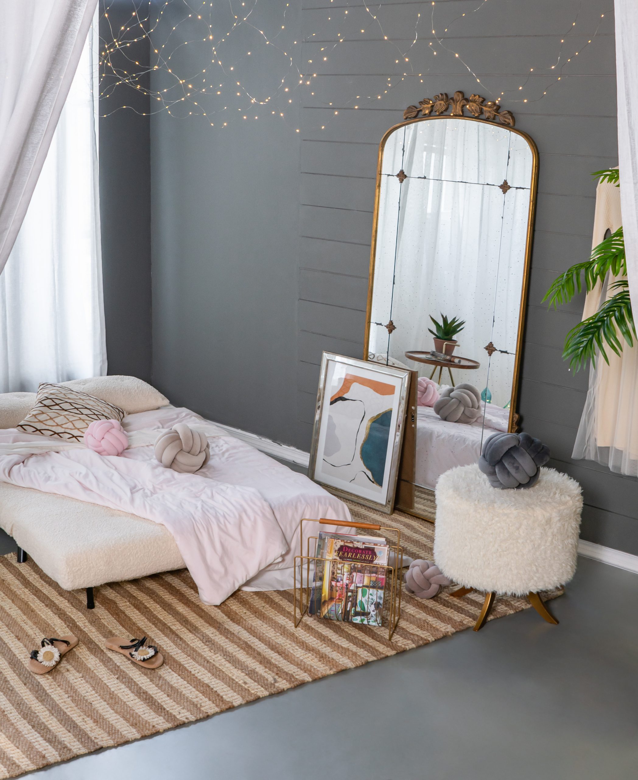 Gold Wall Mirror - Nora Lane Home furniture - Metal accent, Glass detail - 79.1 x 4.9 x 44.1 in