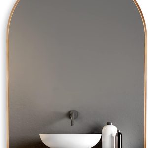 Gold Wall Mirror - Nora Lane Home furniture - Metal accent, Glass detail - 32.09 x 22.24 x 1.61 in