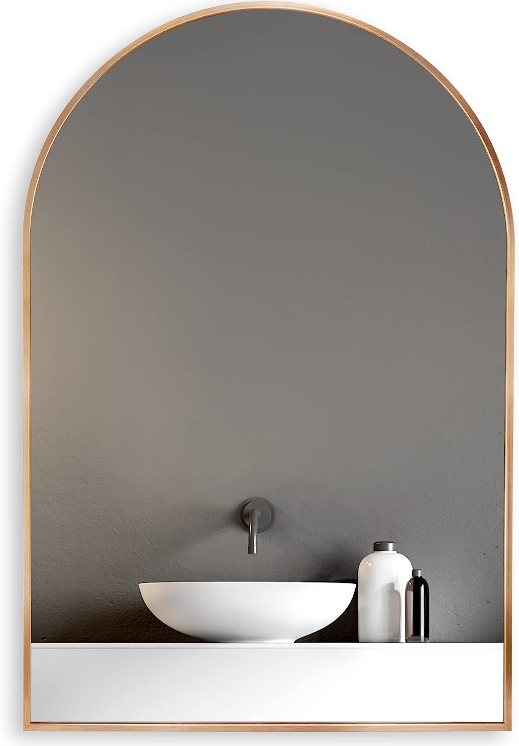 Gold Wall Mirror - Nora Lane Home furniture - Metal accent, Glass detail - 32.09 x 22.24 x 1.61 in