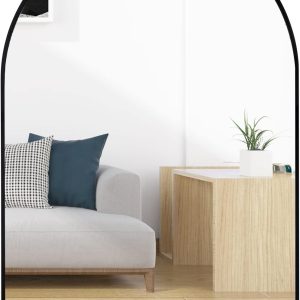 Black Wall Mirror - Nora Lane Home furniture - Metal accent, Glass detail - 32.09 x 22.24 x 1.61 in