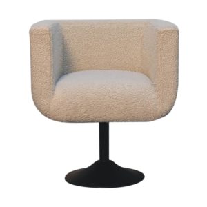 Black Boucle Swivel Chairs & Accent Seating - Nora Lane Home furniture - 29.53 x 25.59 x 23.62 in