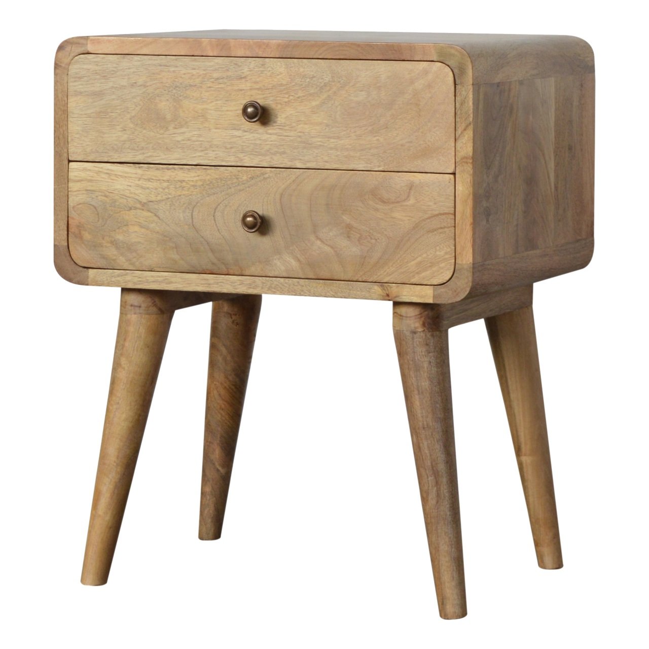 Natural Wood Storage Nightstand - Nora Lane Home furniture - Solid wood - 21.65 x 17.72 x 18.11 in