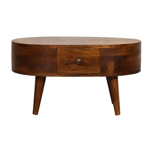 Brown Round Storage Cabinet
