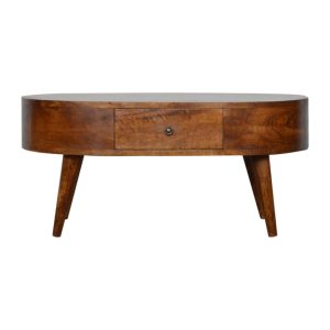 Brown Round Storage Cabinet - Nora Lane Home furniture - Solid wood - 37.4 x 25.59 x 9.06 in