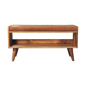 Natural Wood Storage Bench - Nora Lane Home furniture - Solid wood - 39.37 x 17.72 x 14.57 in