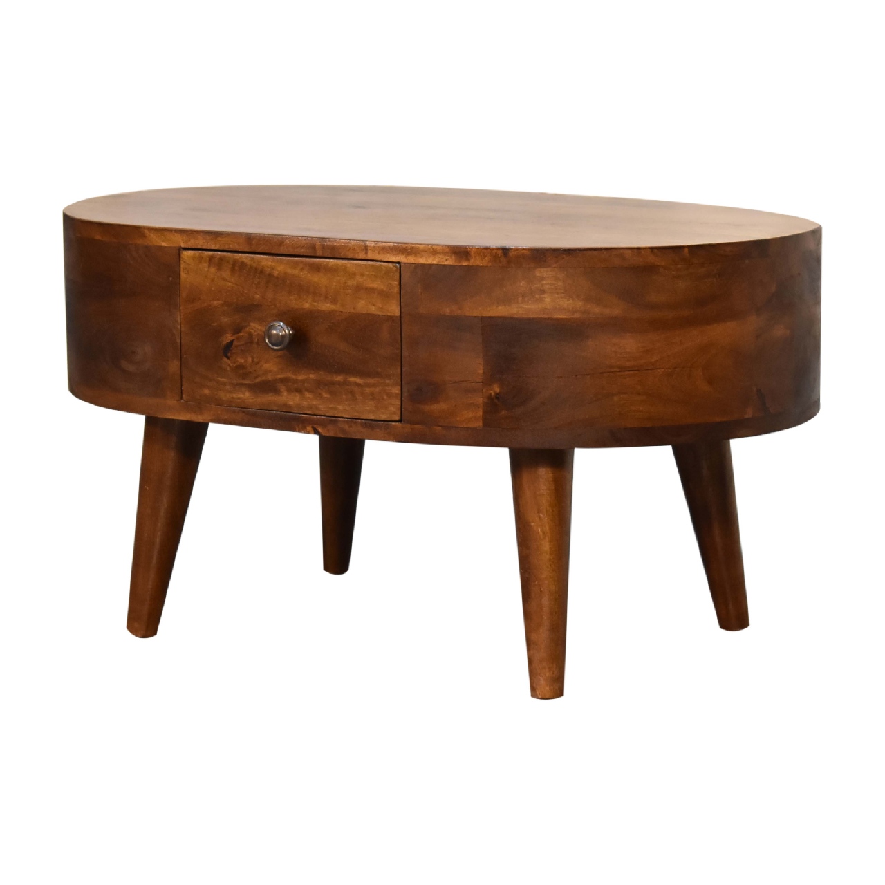 Brown Round Storage Cabinet - Nora Lane Home furniture - Solid wood - 29.5 x 21.7 x 9.8 in