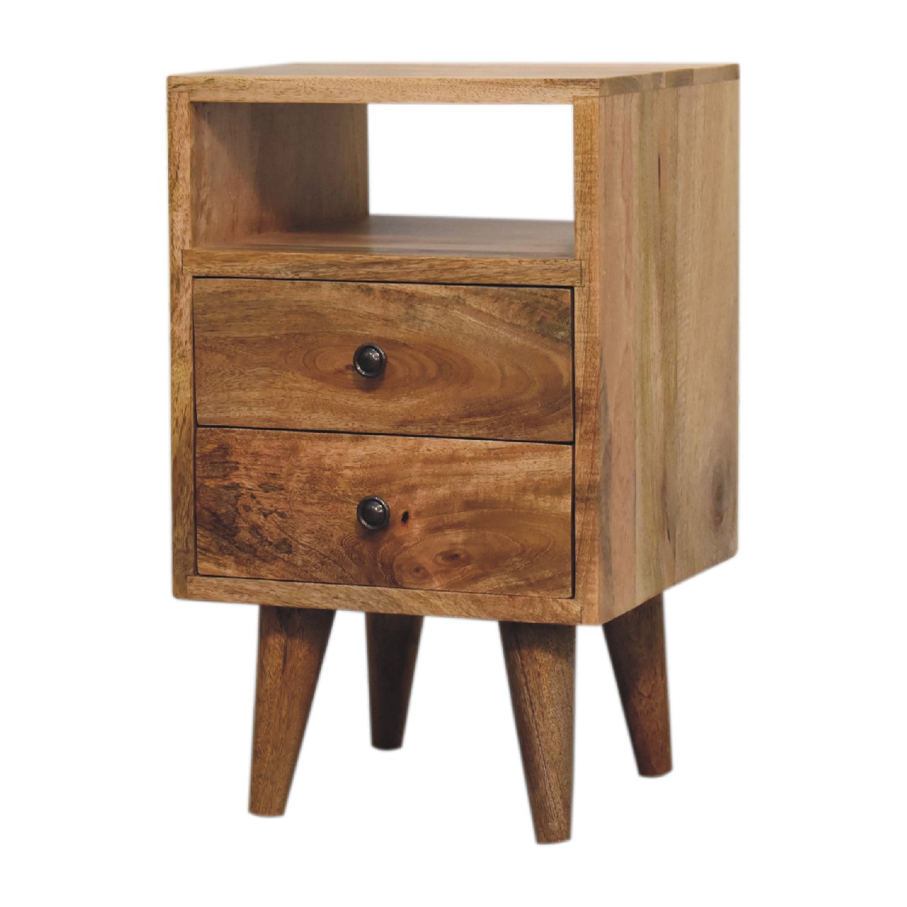 Natural Wood Storage Nightstand - Nora Lane Home furniture - Solid wood, Metal accent - 15.75 x 15.75 x 17.72 in