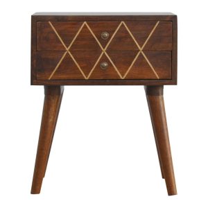 Brown Storage Cabinet - Nora Lane Home furniture - Metal accent - 19.69 x 15.75 x 13.78 in
