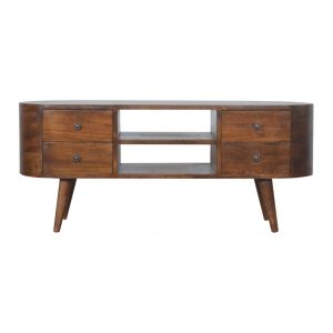 Brown Round Storage Cabinet - Nora Lane Home furniture - Solid wood - 47.24 x 17.72 x 15.75 in