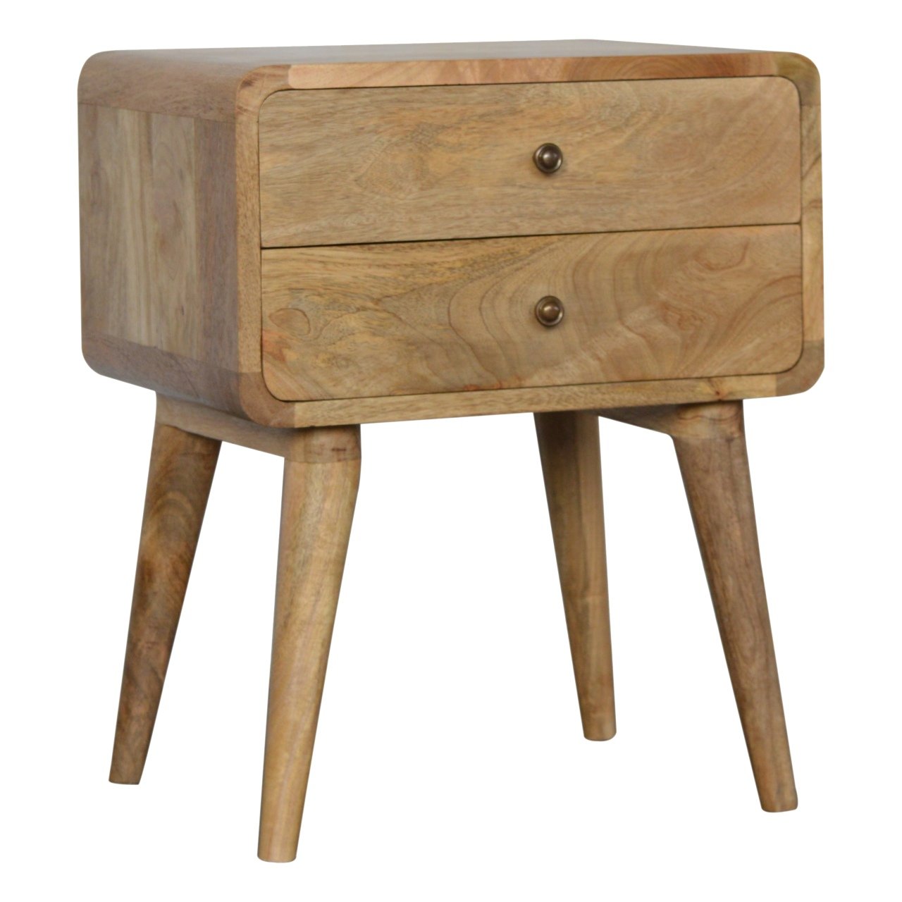 Natural Wood Storage Nightstand - Nora Lane Home furniture - Solid wood - 21.65 x 17.72 x 18.11 in