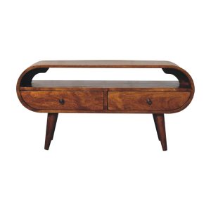 Brown Storage TV Stand - Nora Lane Home furniture - Solid wood - 39.37 x 17.72 x 13.78 in