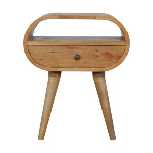 Natural Wood Storage Nightstand - Nora Lane Home furniture - Solid wood - 21.65 x 17.72 x 15.75 in
