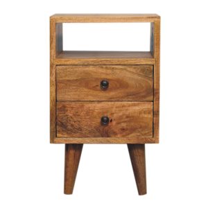 Natural Wood Storage Nightstand - Nora Lane Home furniture - Solid wood, Metal accent - 15.75 x 15.75 x 17.72 in