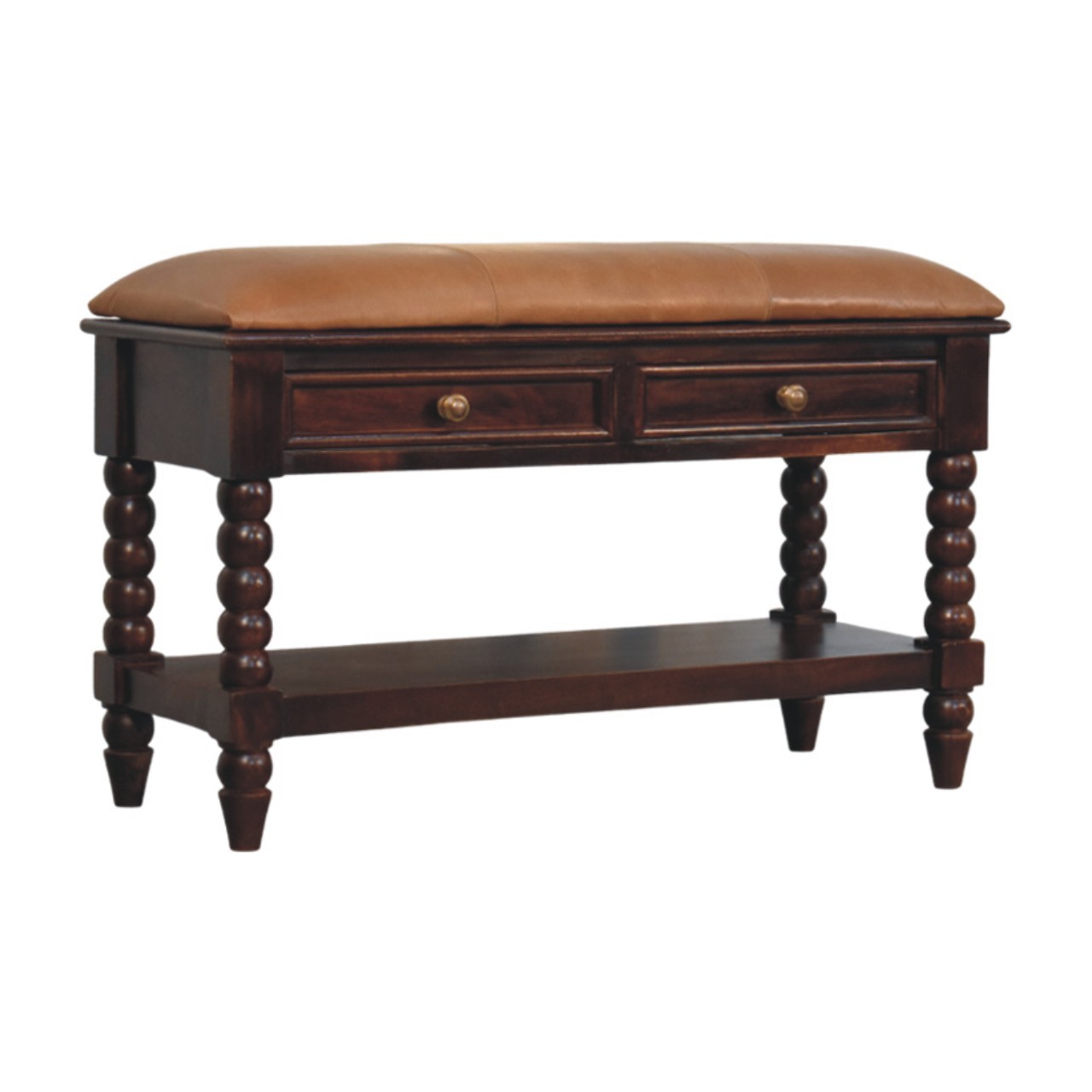 Brown Storage Bench - Nora Lane Home furniture - Solid wood - 17.72 x 39.37 x 25.59 in