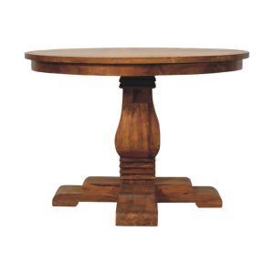 Beige Solid Wood Round Dining Table - Nora Lane Home furniture - Solid wood - 47.24 x 47.24 x 17.72 in