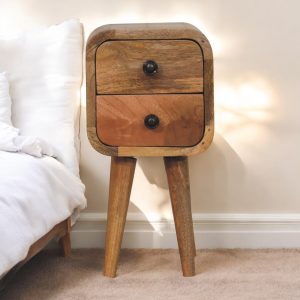 Natural Wood Storage Nightstand - Nora Lane Home furniture - Solid wood - 11.81 x 11.81 x 11.81 in