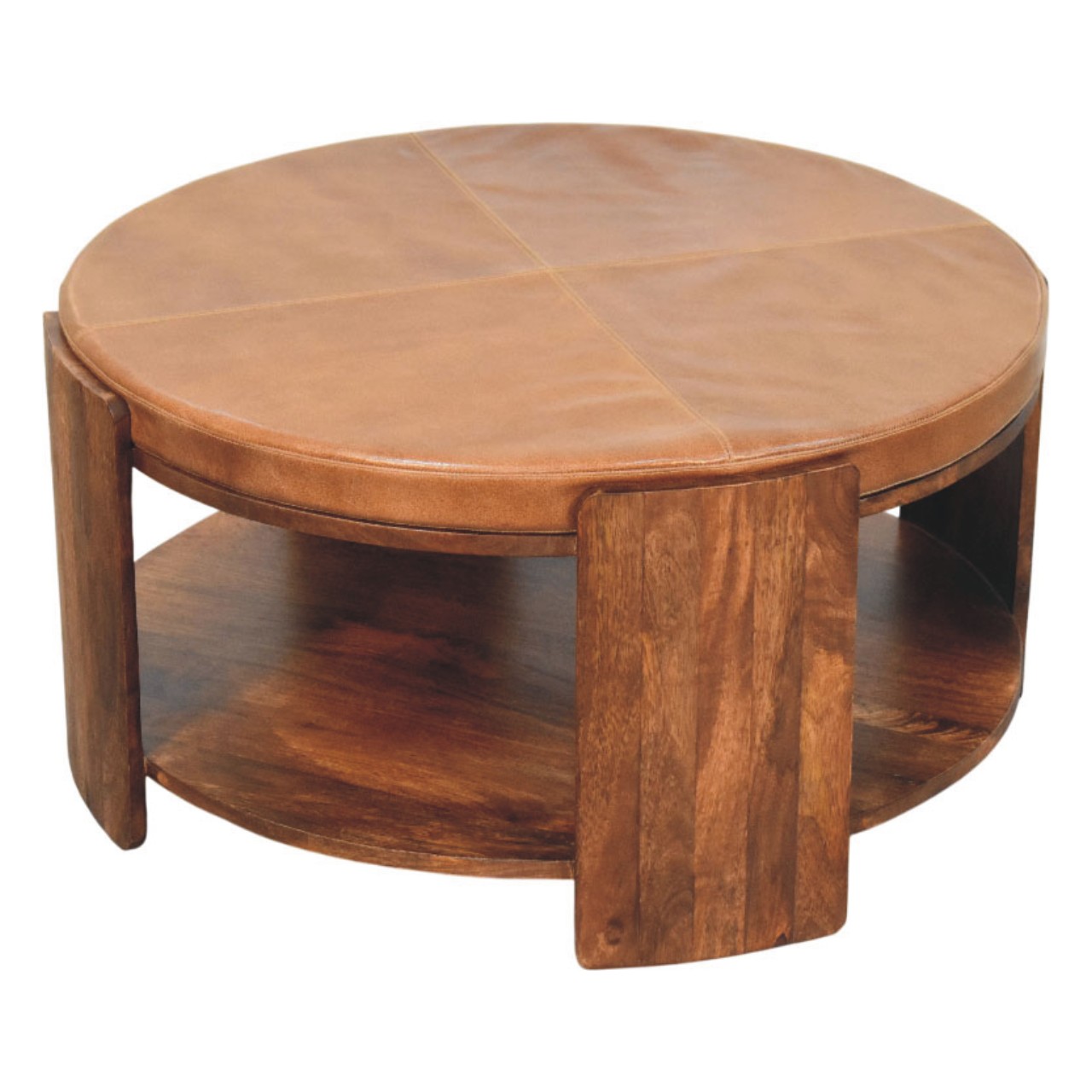 Brown Coffee Table - Nora Lane Home furniture - Solid wood - 37.4 x 37.4 x 20.47 in