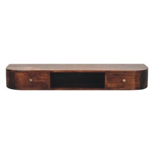 Brown Storage Floating Nightstand - Nora Lane Home furniture - Solid wood - 15.75 x 47.24 x 9.84 in