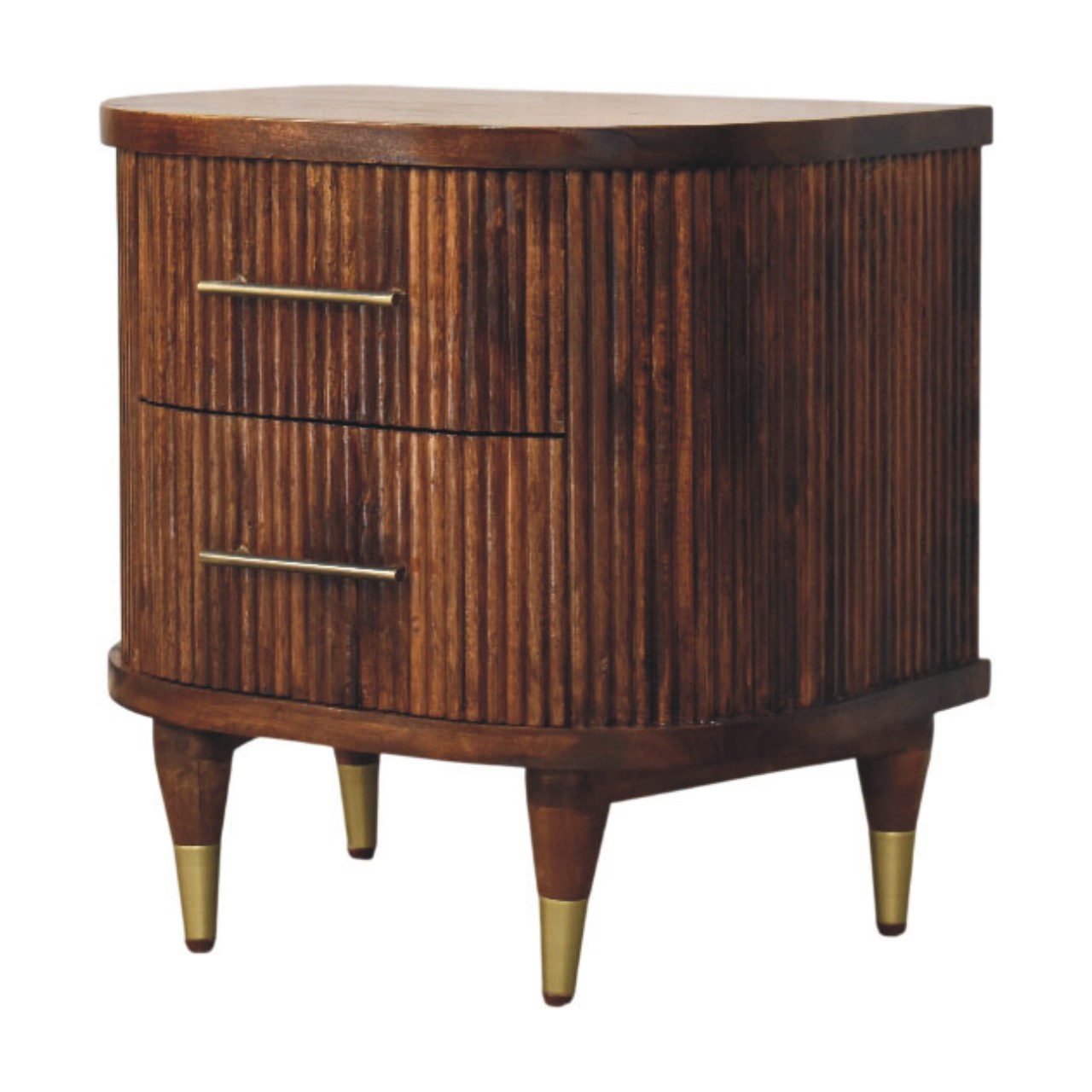 Brown Storage Nightstand - Nora Lane Home furniture - Solid wood, Metal accent - 25.59 x 19.69 x 19.69 in