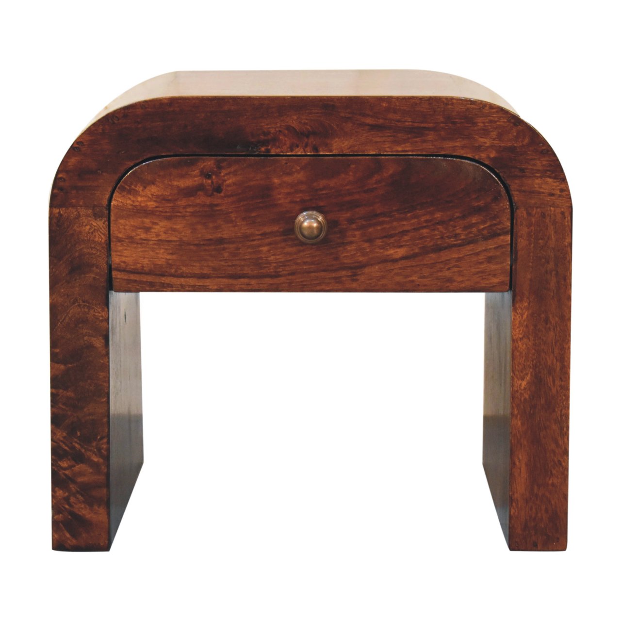 Walnut Storage Nightstand - Nora Lane Home furniture - Solid wood, Walnut finish - 17.72 x 21.65 x 19.69 in