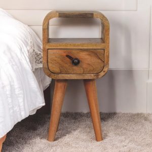 Natural Wood Storage Nightstand - Nora Lane Home furniture - Solid wood - 11.81 x 11.81 x 11.81 in