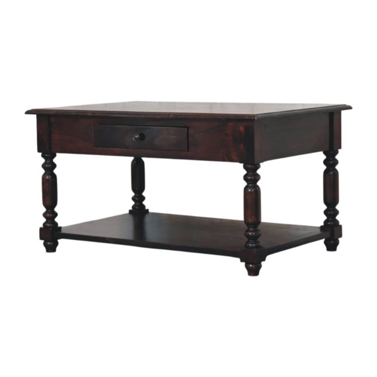 Brown Storage Console Table - Nora Lane Home furniture - Solid wood, Walnut finish - 37.4 x 25.59 x 21.65 in