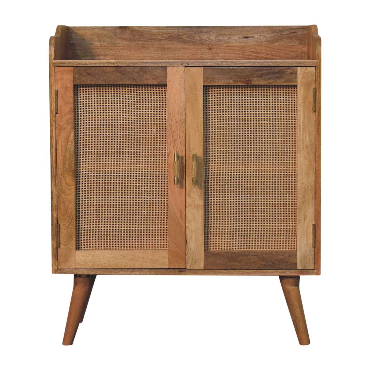 Brown Storage Cabinet - Nora Lane Home furniture - Solid wood, Rattan detail - 33.46 x 17.72 x 31.5 in