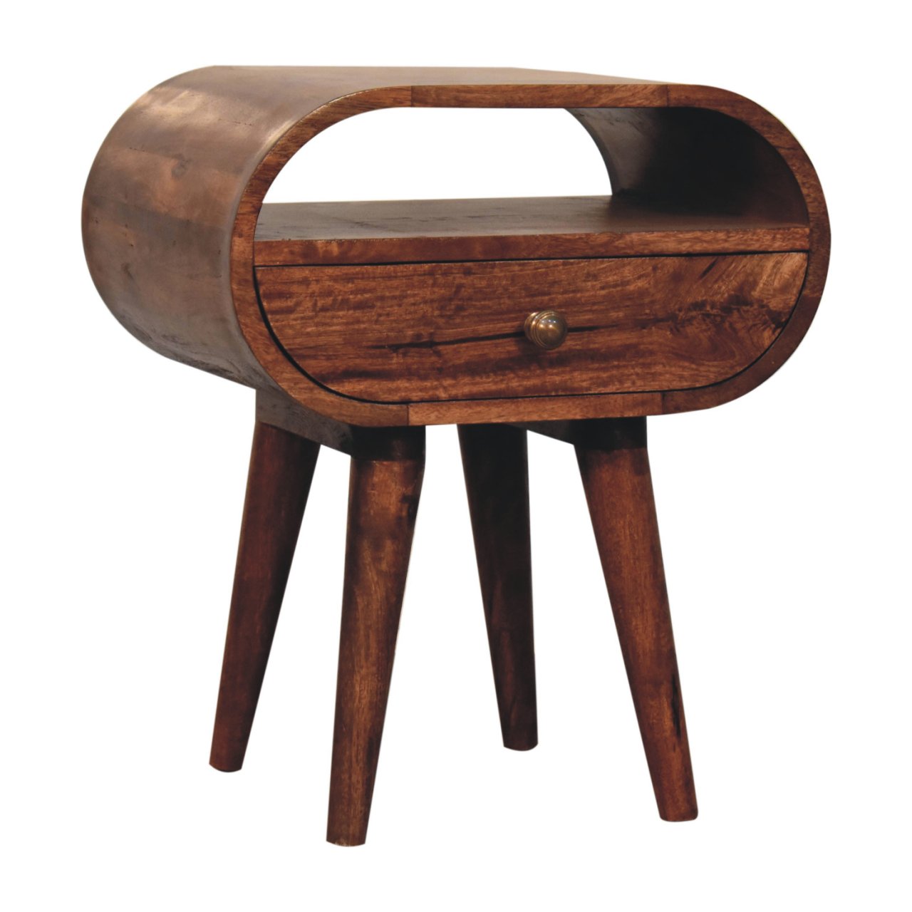 Brown Storage Nightstand - Nora Lane Home furniture - Solid wood - 17.72 x 21.65 x 12.99 in