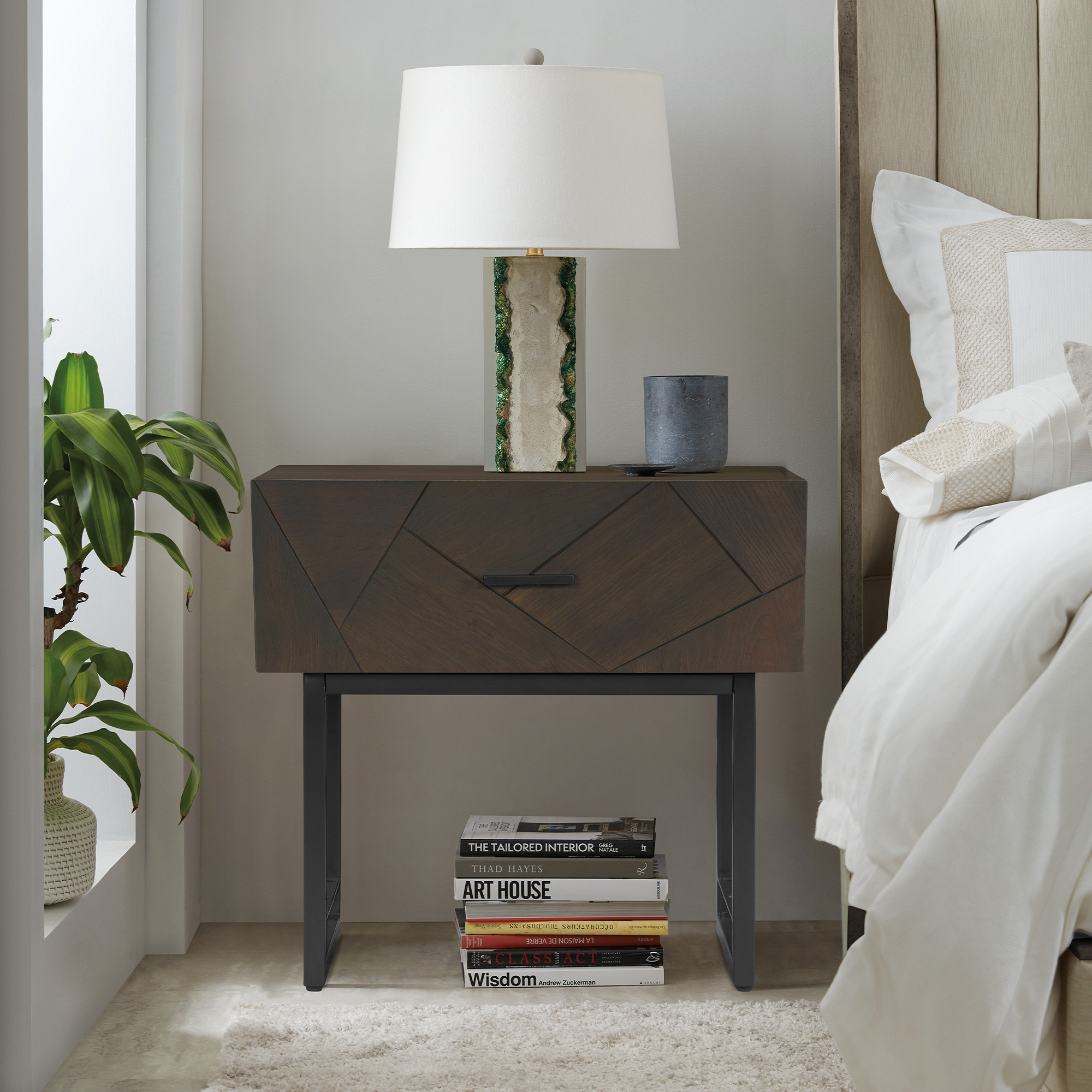 Natural Wood Storage Nightstand - Nora Lane Home furniture - Solid wood - 28 x 21 x 18 in