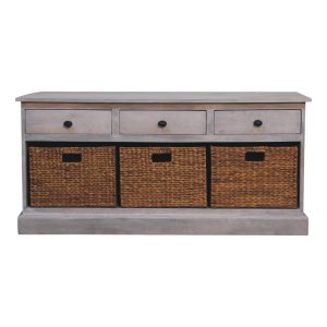 Brown Storage Cabinet - Nora Lane Home furniture - Solid wood - 51.18 x 18.9 x 26.38 in
