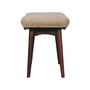 Brown Boucle Storage Bench - Nora Lane Home furniture - Solid wood, Upholstered - 16.54 x 25.59 x 13.78 in