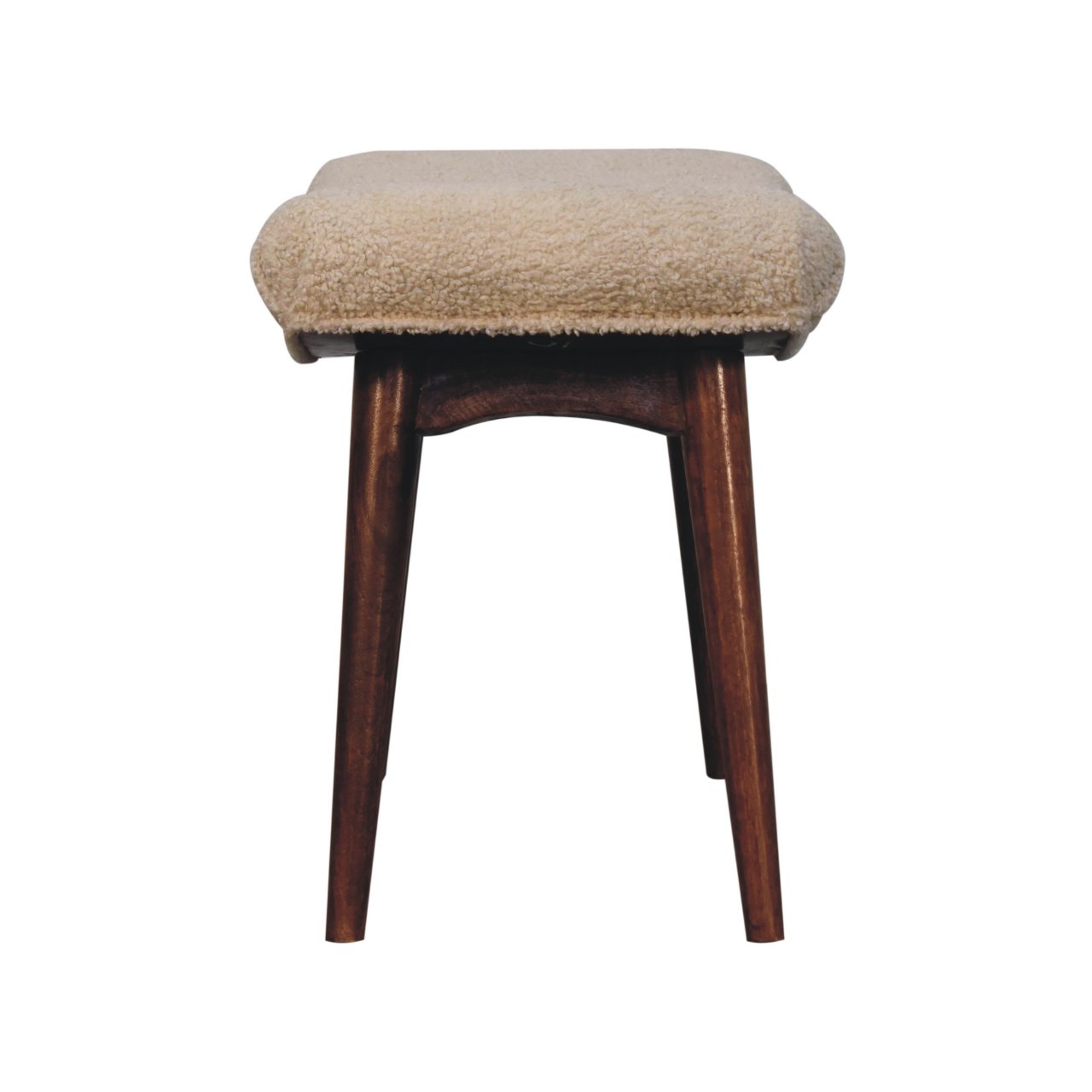 Brown Boucle Storage Bench - Nora Lane Home furniture - Solid wood, Upholstered - 16.54 x 25.59 x 13.78 in